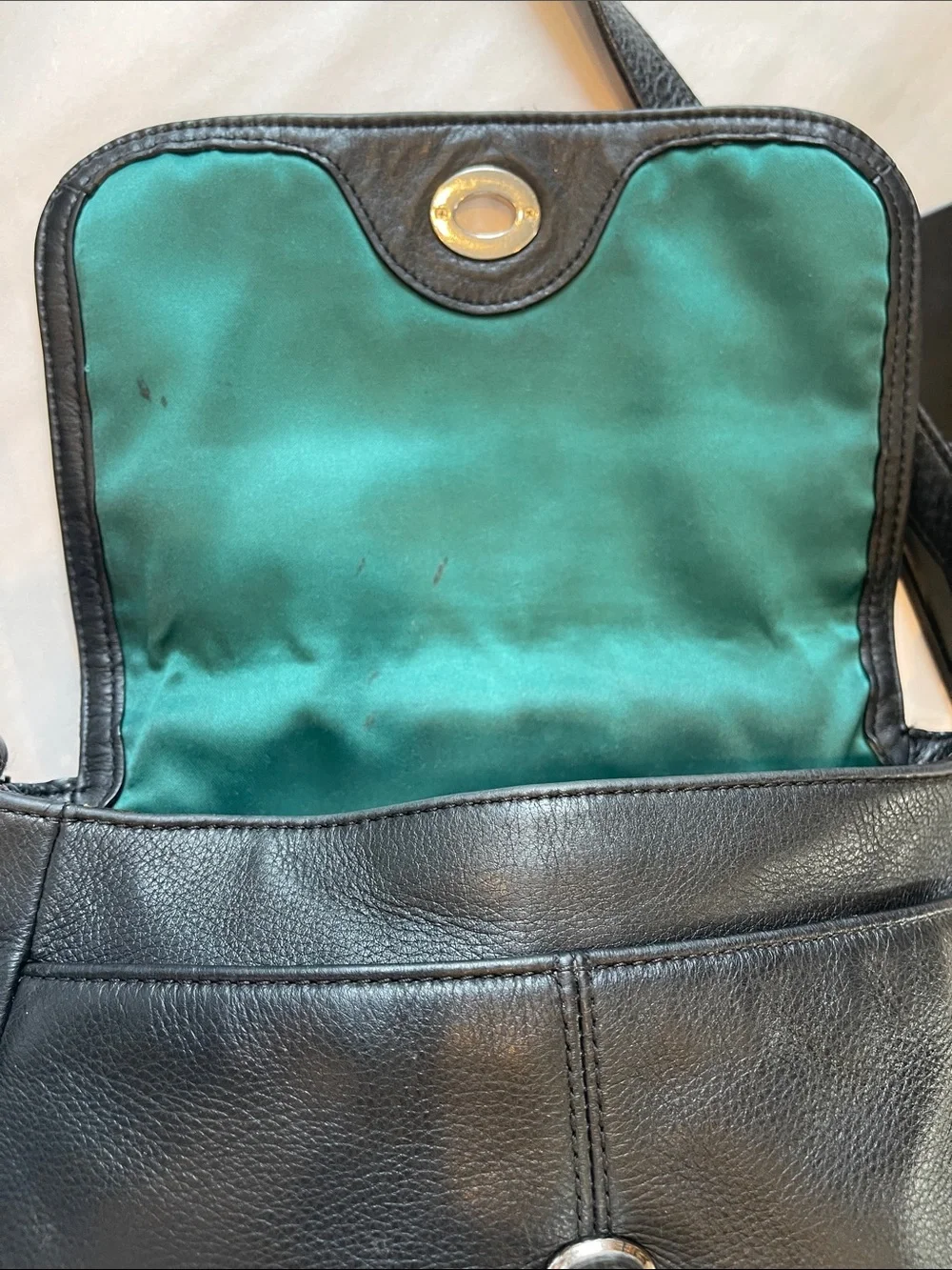 Coach VTG Park Taylor Crossbody Pebbled Leather Black  Strap Bag Purse